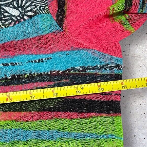 Ali Miles Cardigan Womens Large Pink Blue Green Lightweight Duster Colorful - Picture 5 of 9